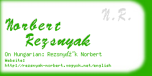 norbert rezsnyak business card